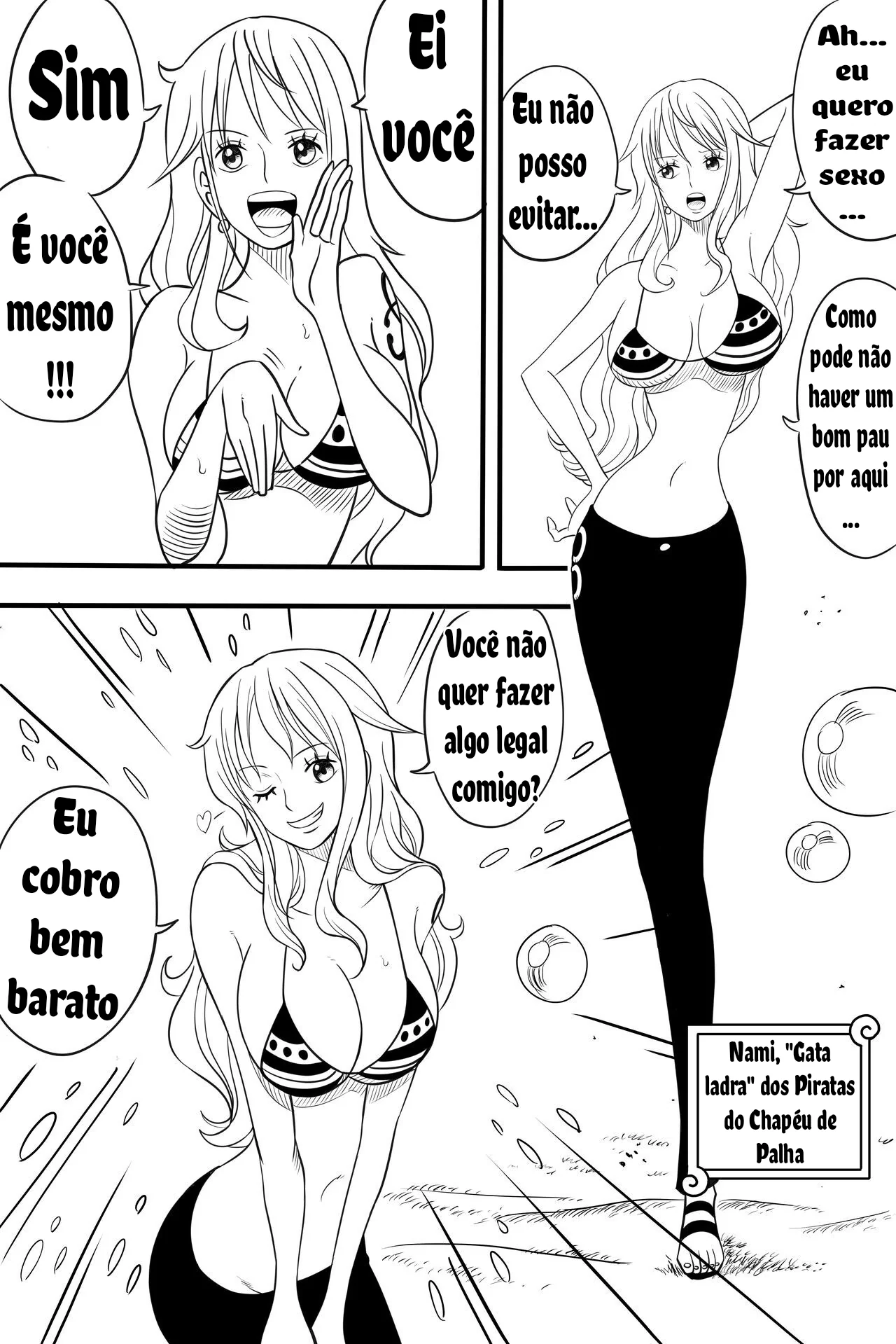 Nami, a Piranha do One Piece – Enfiando uma Rola na Buceta em HQ Brasileiro