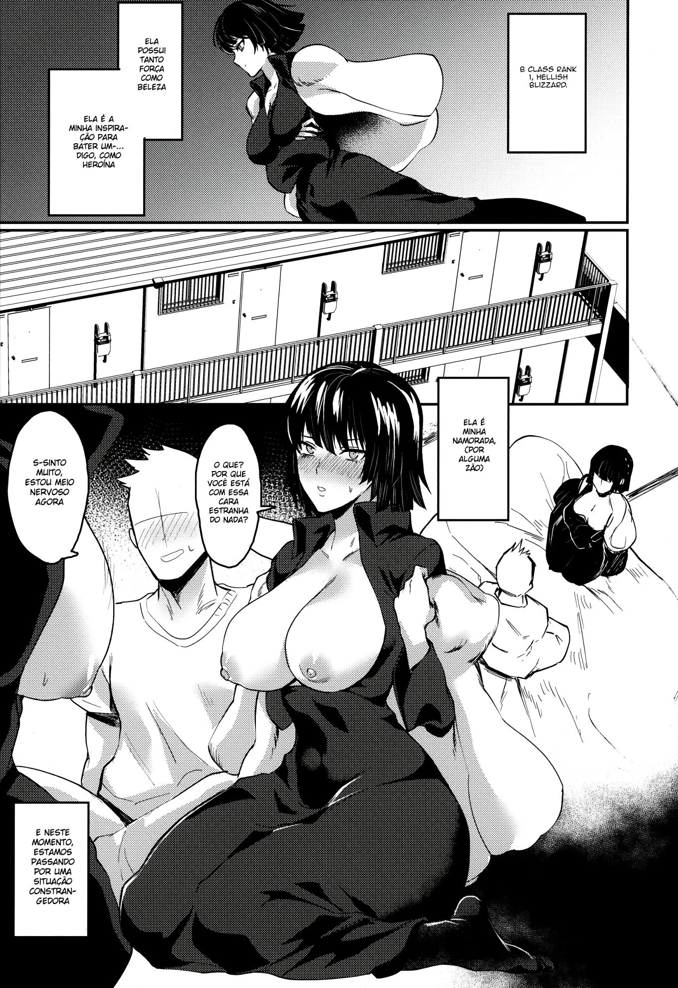 Fubuki, a piranha do One Punch Man, trepando pela primeira vez em Hentai HQ Brasileiro
