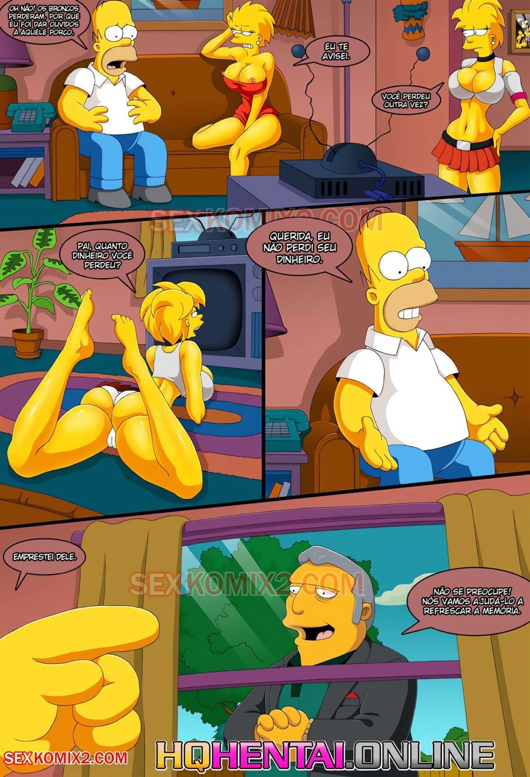 Os Simpsons Hentai: Rumo ao Planeta Orgasmo – Homer e as Filhas Piranhas em Ação Porno” em Hentai HQ