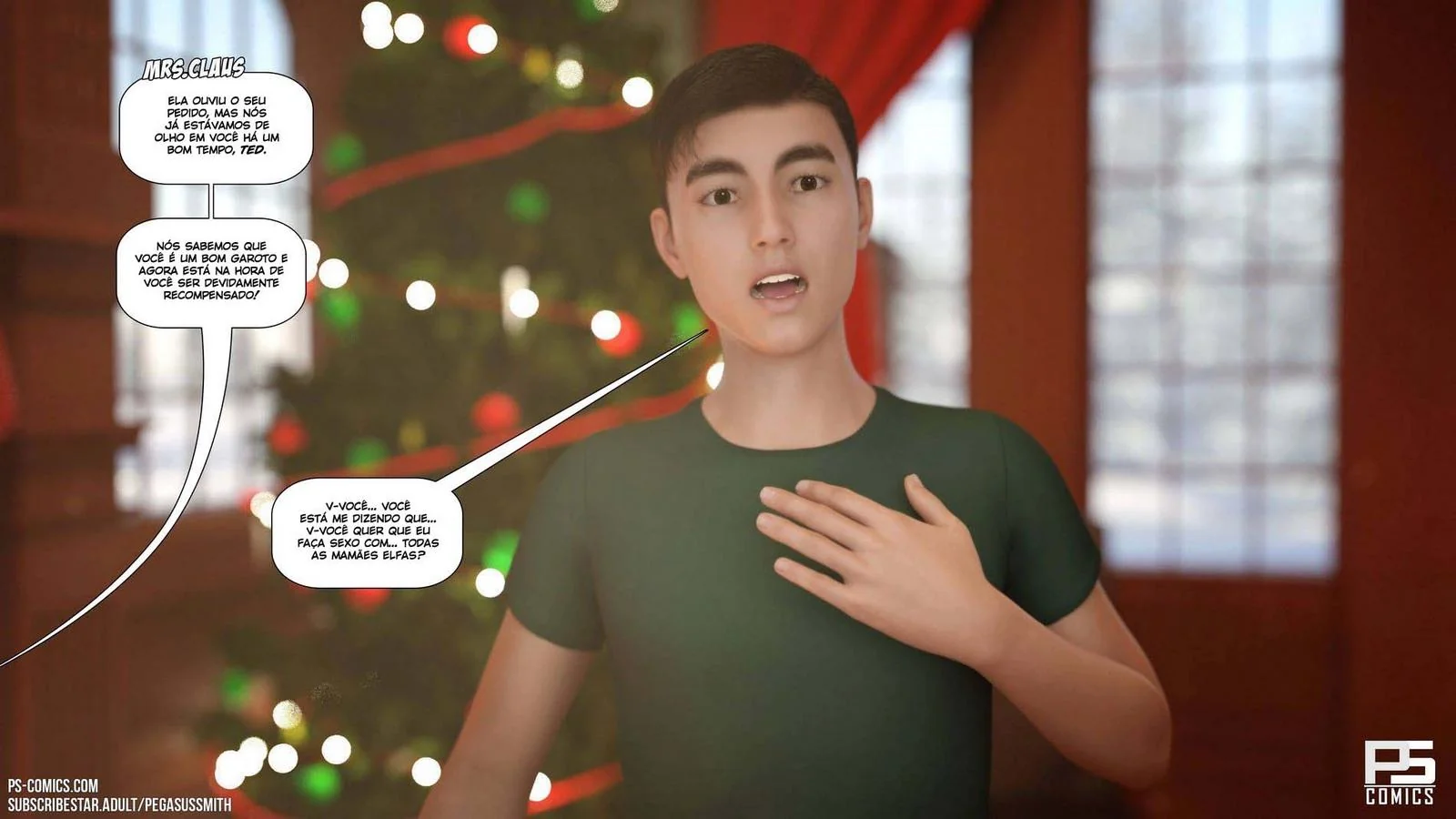 Natal com a Piranha da Estrela Cadente – O Desejo de Ted Finalmente Realizado” em HQ Brasileiro