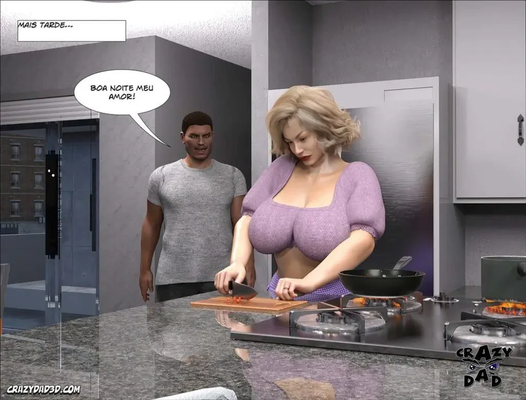 Madison e Donald: Transando no Quarto do Filho em Hentai 3D cheio de Tesão