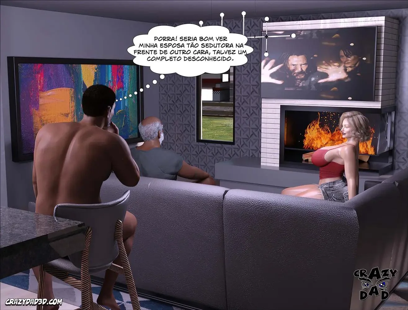Incesto e Sacanagem: Andrew pegando o pai comendo sua esposa piranha em Hentai HQ Brasileiro