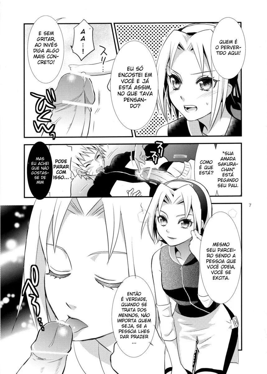 Naruto Hentai: Sakura Mostrando sua Buceta para Naruto em HQ Brasileira Pornô