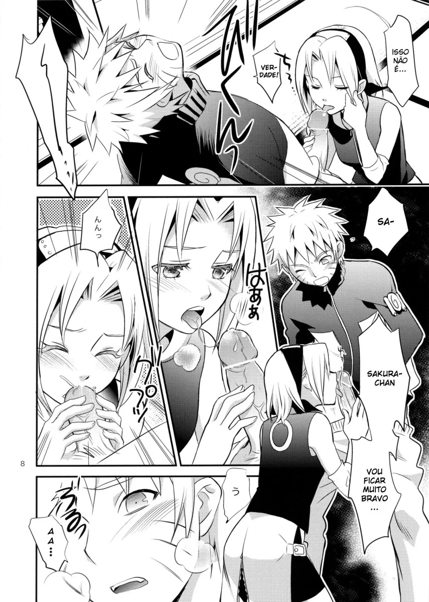 Naruto Hentai: Sakura Mostrando sua Buceta para Naruto em HQ Brasileira Pornô