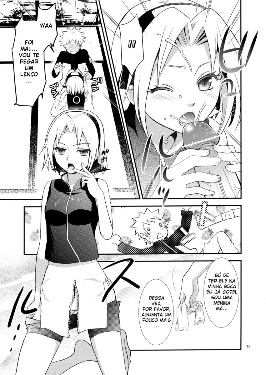 Naruto Hentai: Sakura Mostrando sua Buceta para Naruto em HQ Brasileira Pornô
