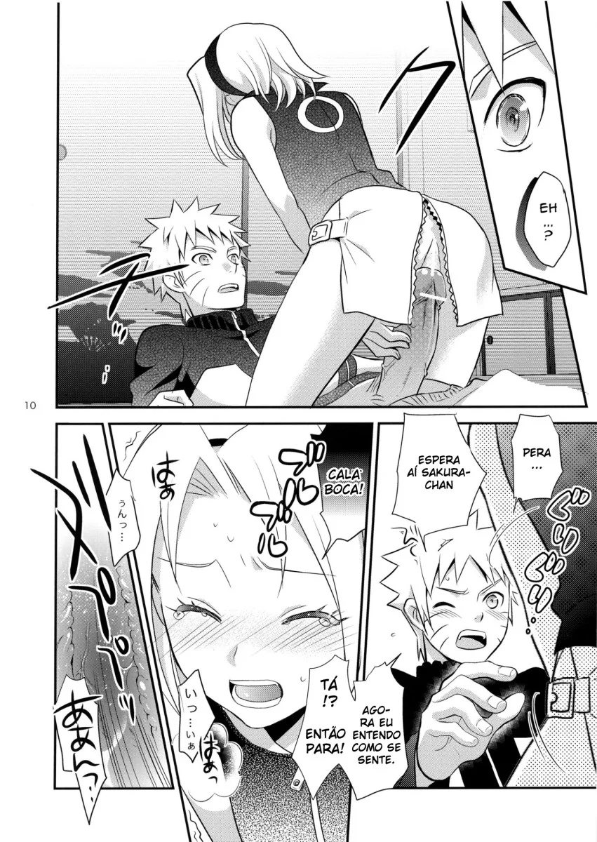 Naruto Hentai: Sakura Mostrando sua Buceta para Naruto em HQ Brasileira Pornô