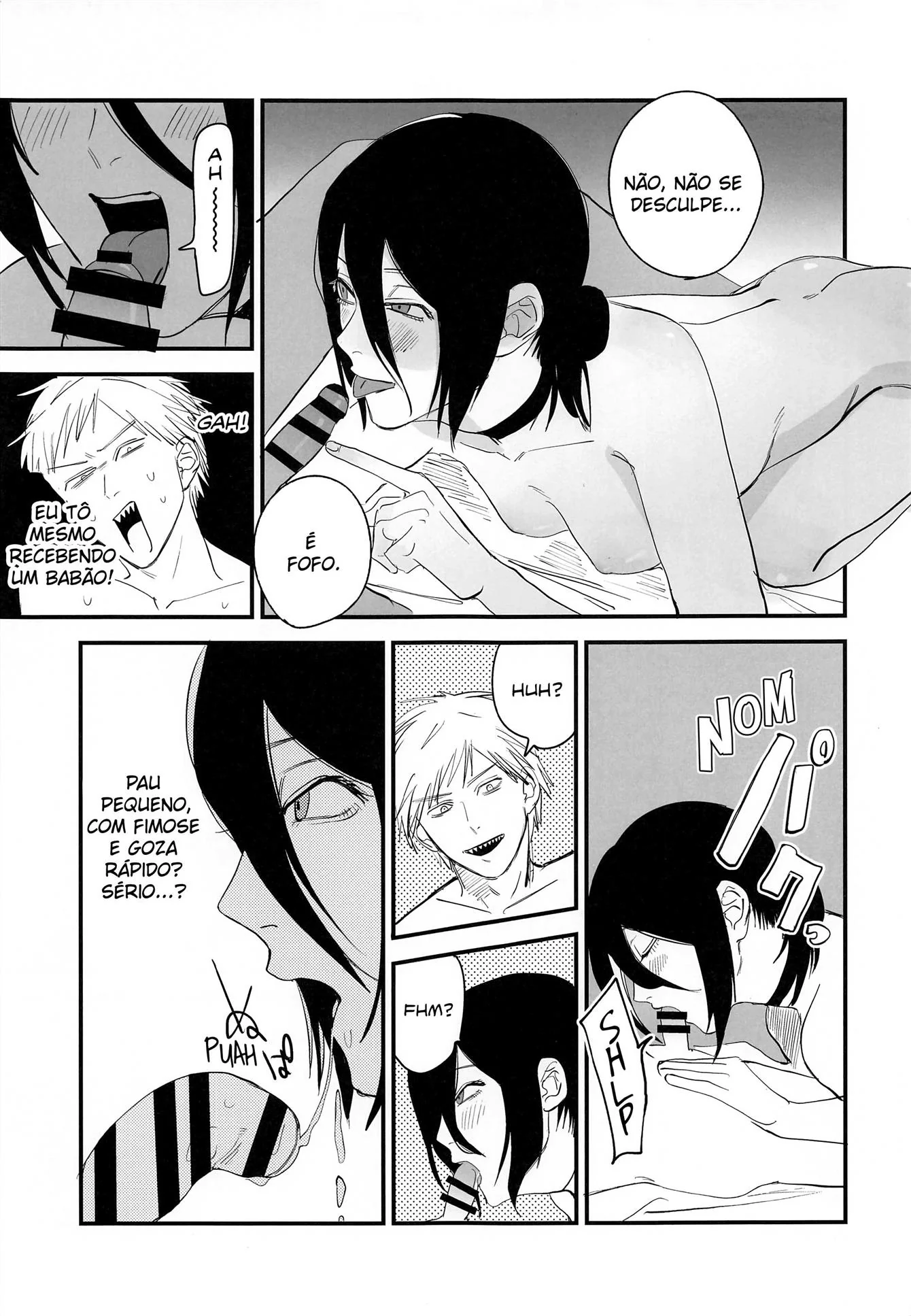 Nayuta e Reze: Piranha se satisfaz com piroca em quarto de motel em hentai HQ Brasileiro