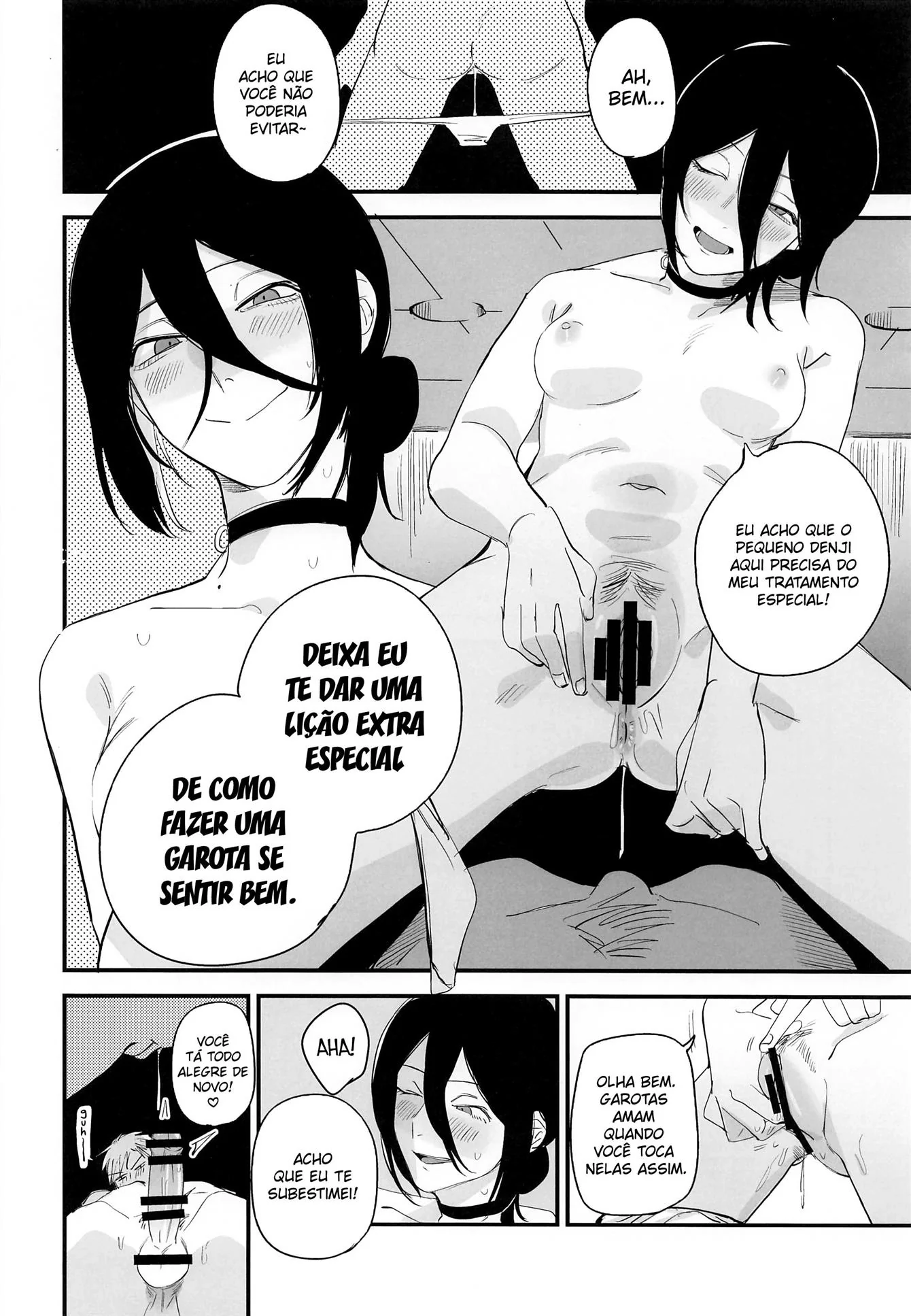 Nayuta e Reze: Piranha se satisfaz com piroca em quarto de motel em hentai HQ Brasileiro