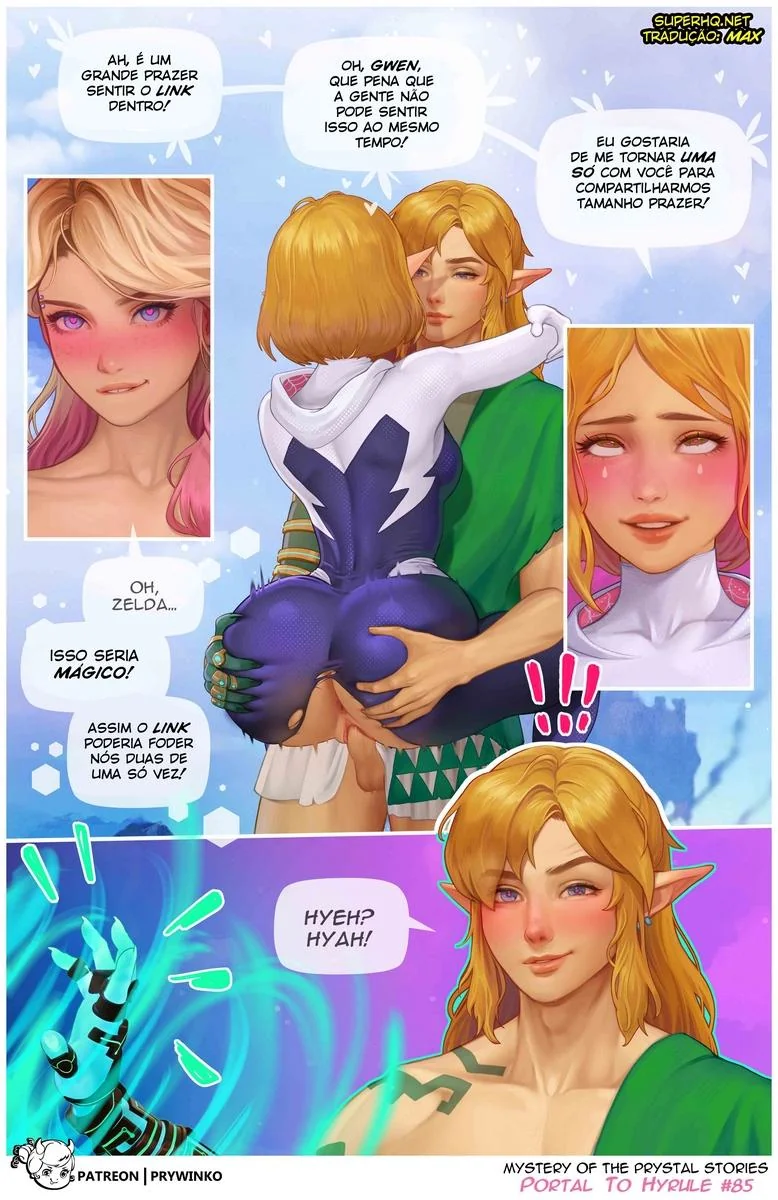 Foda Interdimensional: Gwen e a Princesa Zelda em Hentai HQ