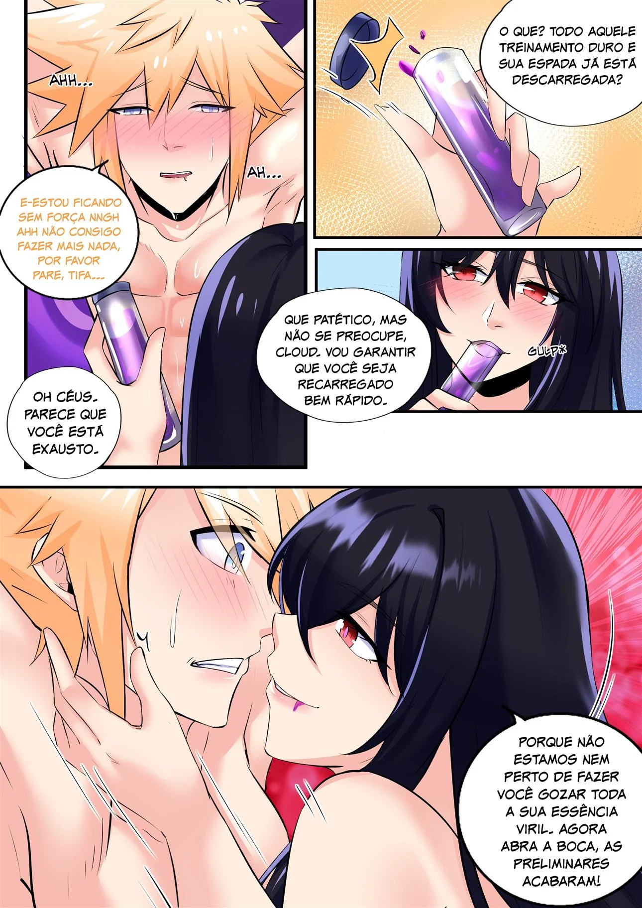 Festa da Sacanagem – Cloud e a Princesa em Busca da Tifa Desaparecida em Hentai HQ