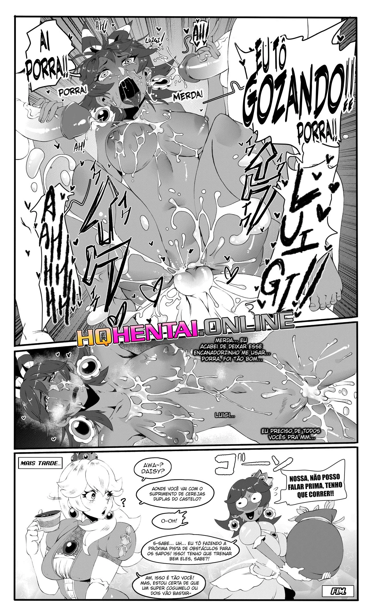 Daisy descobre a verdadeira potência da rola do Luigi na praia – Hentai HQ Brasileiro