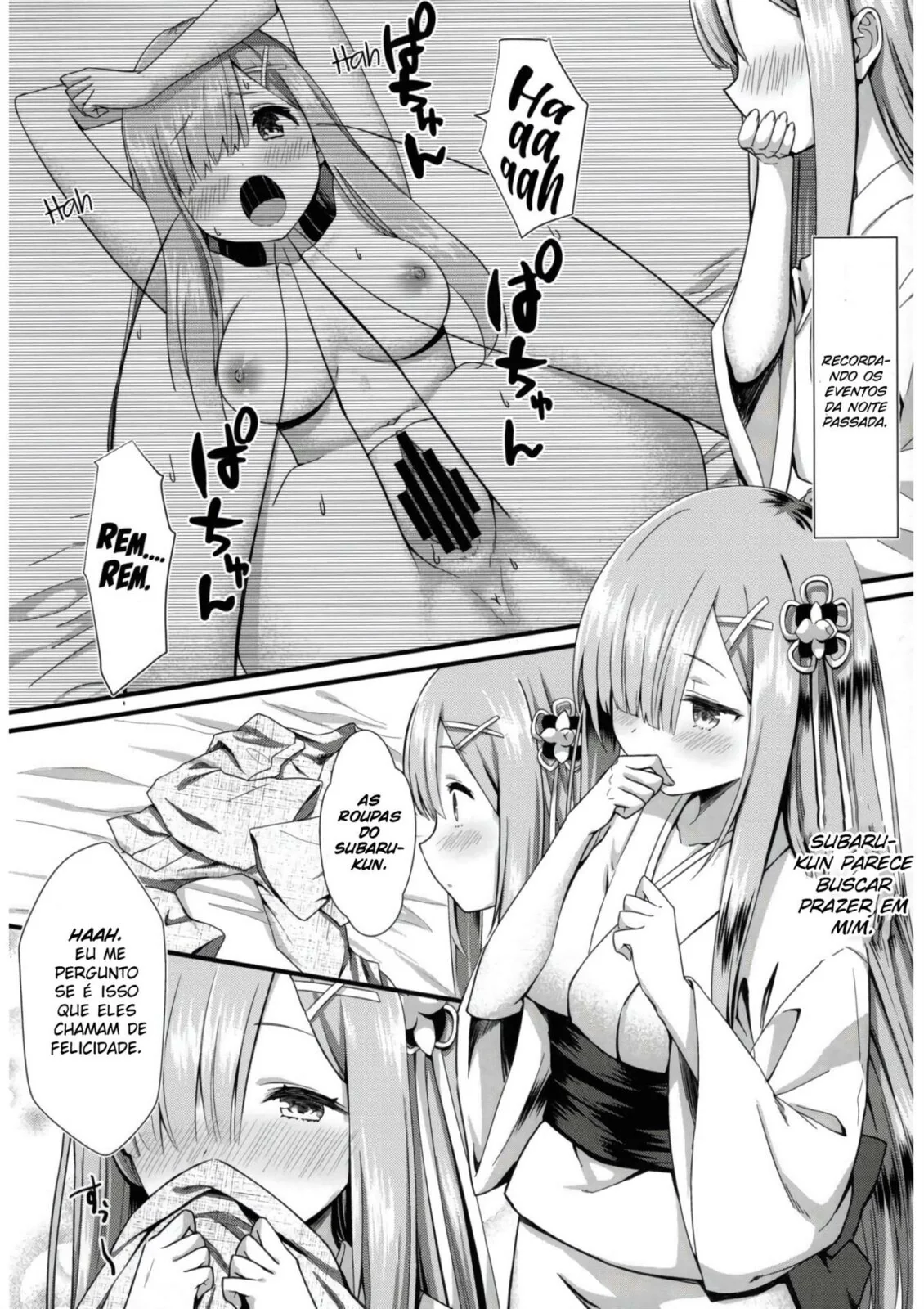 Rem da Buceta Apertada Fodendo com Subaru em Hentai HQ
