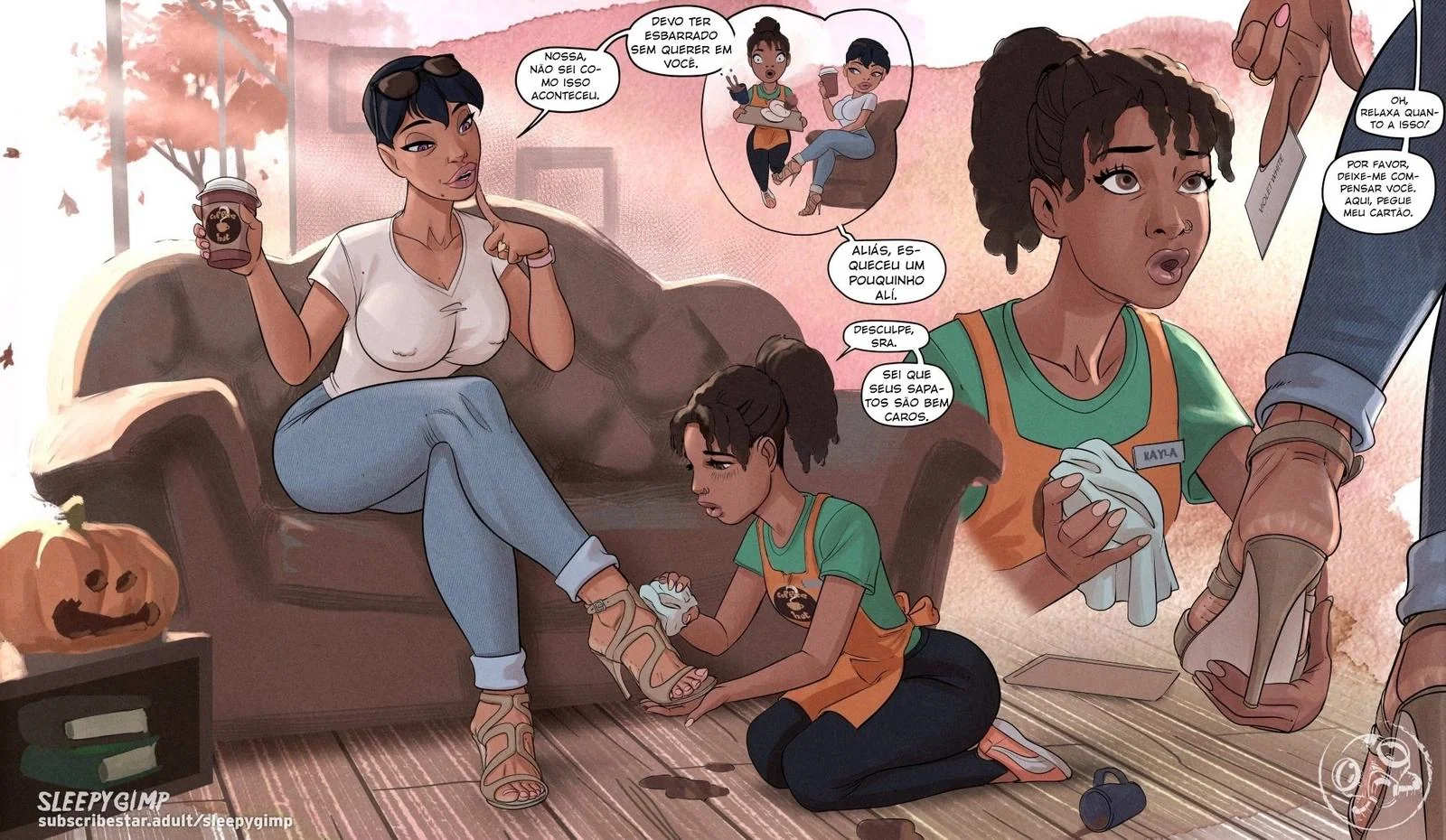 Violet e Kayla: A Festa das Piranhas na HQ de Romance Lésbico em Hentai Br