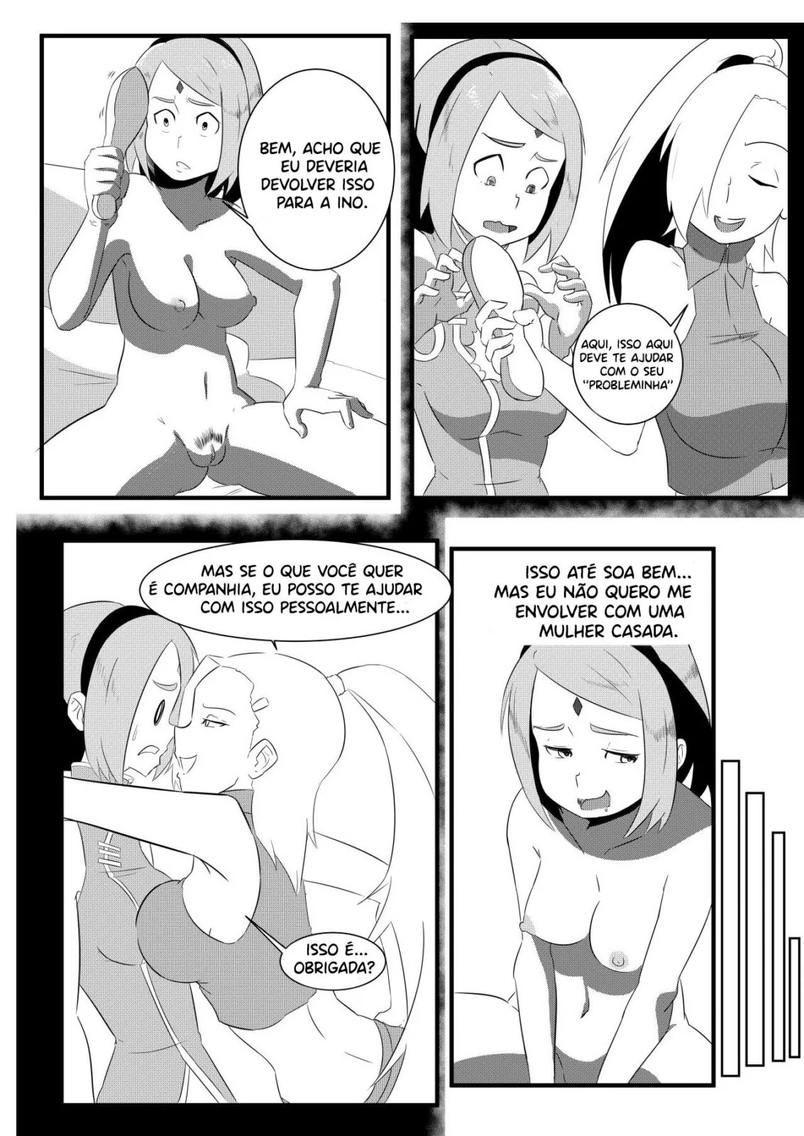 Sakura e sua filha Sarada numa sacanagem incestuosa – Imoral Mãe em Hentai HQ Brasileiro