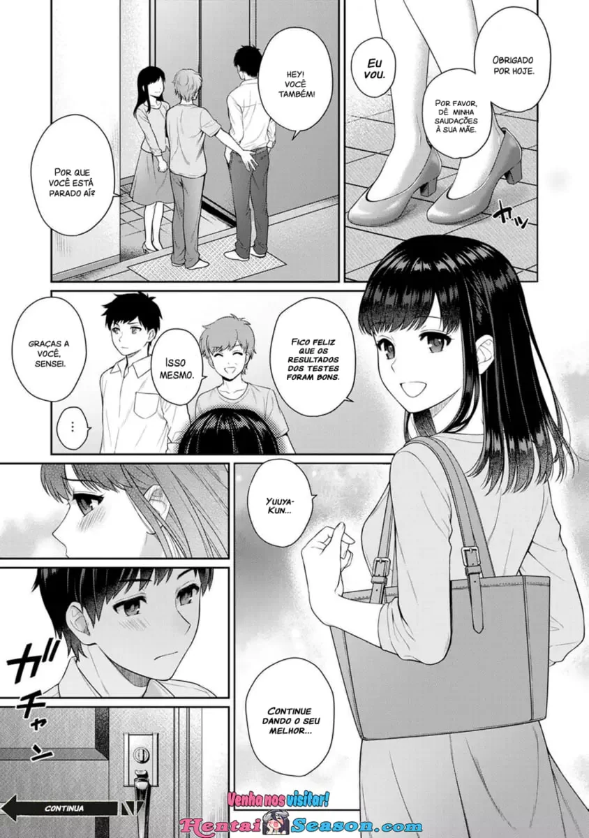 Professora Safada Dando Aula de Sexo para Aluno Sortudo – Sensei to Boku Hentai em HQ Brasileiro