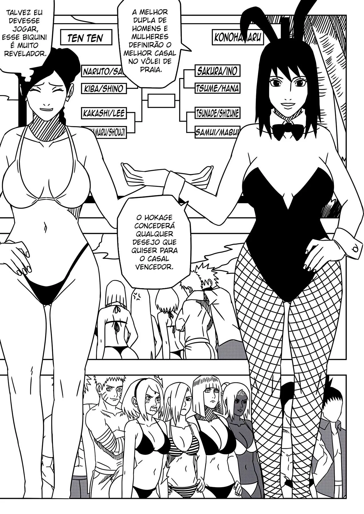 Competição da Vila: Tsunade e Naruto Porno no Meio da Putaria – Hentai HQ Brasileiro