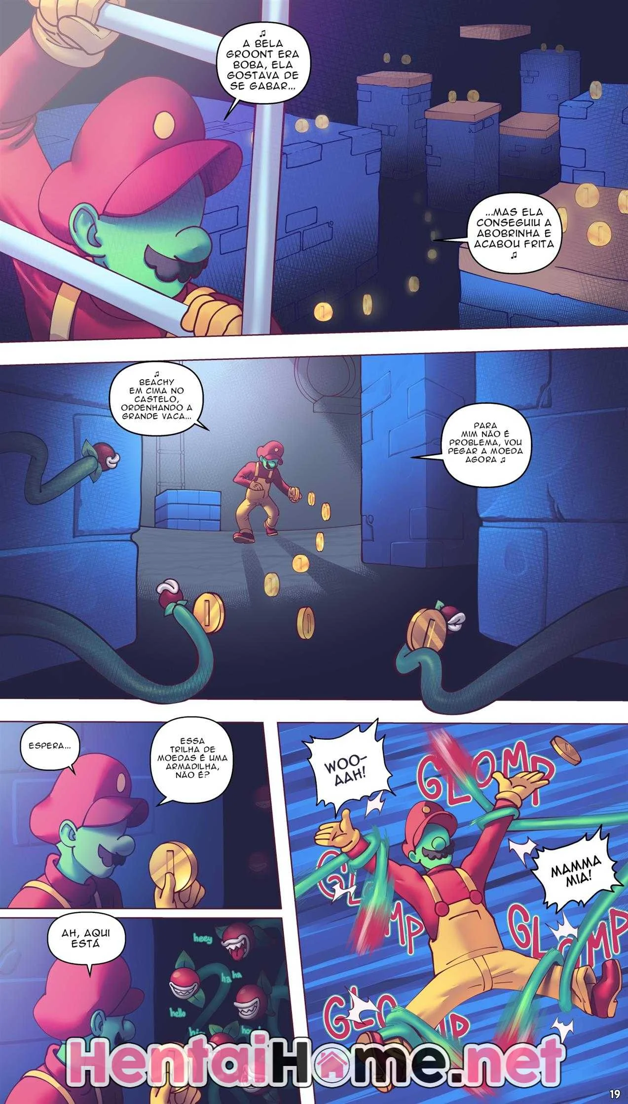 Super Mario Bros: Mario Arrombando a Buceta da Princesa em Hentai HQ
