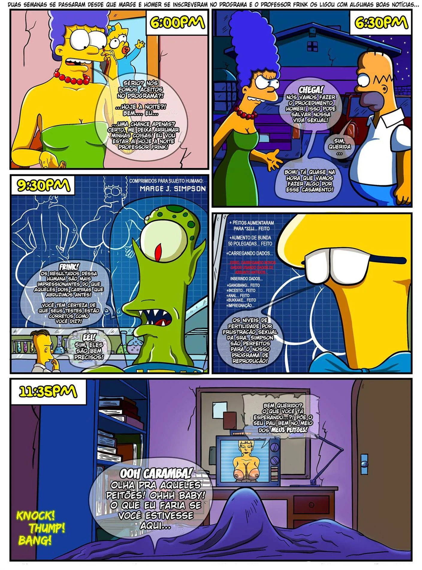 Marge, a Piranha dos Simpsons, Mata o Tesão com a Pica de Outro – Hentai HQ