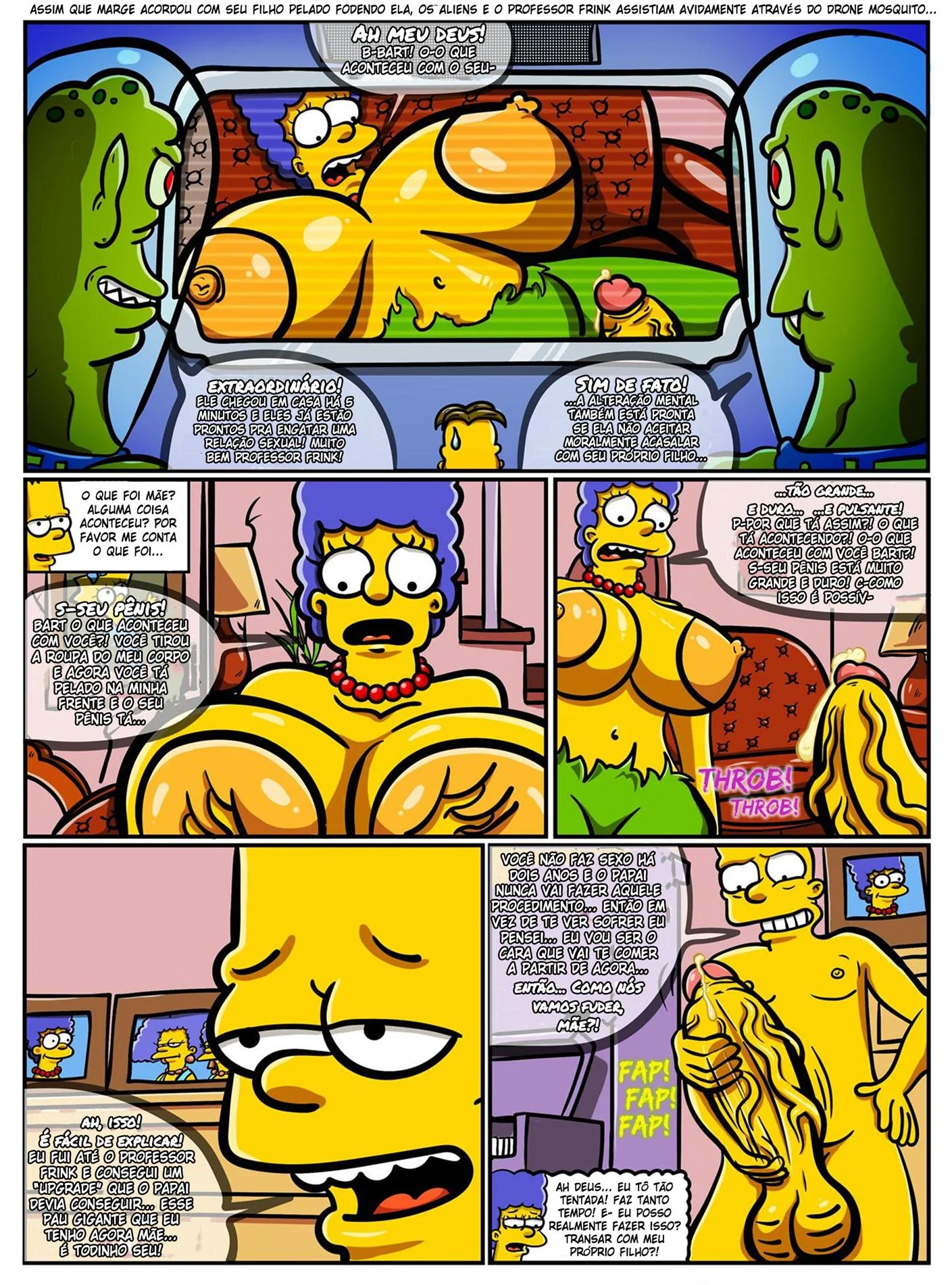 Marge, a Piranha dos Simpsons, Mata o Tesão com a Pica de Outro – Hentai HQ
