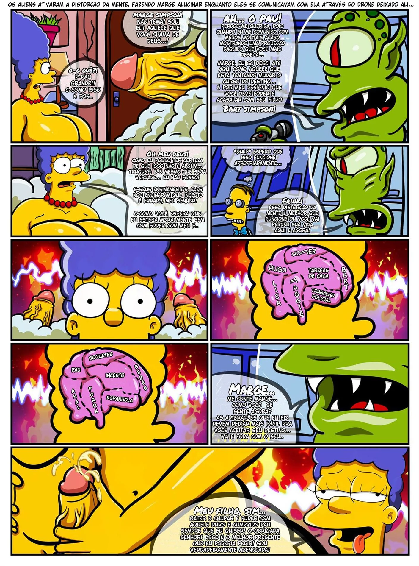 Marge, a Piranha dos Simpsons, Mata o Tesão com a Pica de Outro – Hentai HQ