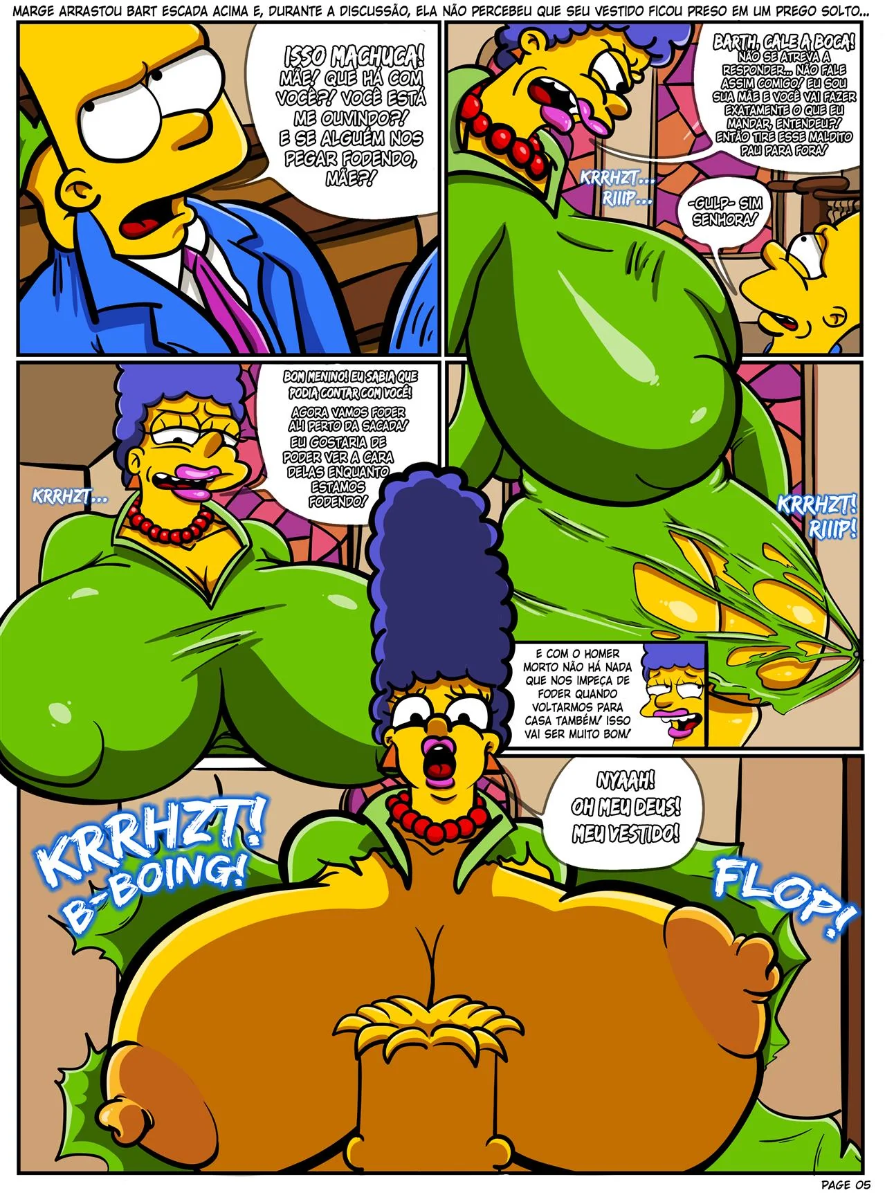 Marge trai Homer com o Bar em quadrinhos hentai dos Simpsons