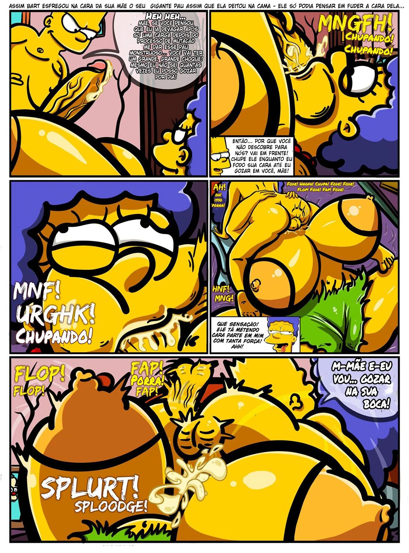 Marge, a Piranha dos Simpsons, Mata o Tesão com a Pica de Outro – Hentai HQ