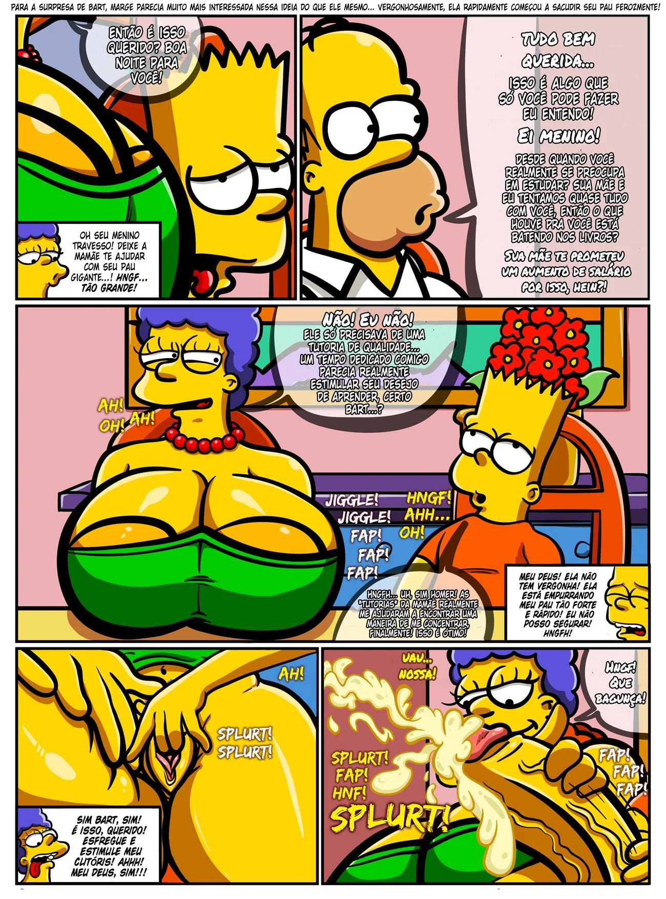 Marge, a Piranha dos Simpsons, Mata o Tesão com a Pica de Outro – Hentai HQ