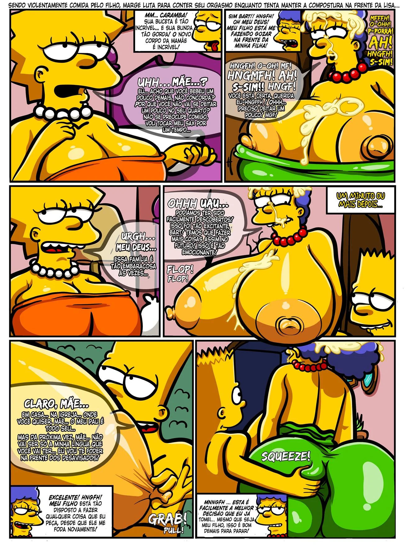 Marge, a Piranha dos Simpsons, Mata o Tesão com a Pica de Outro – Hentai HQ