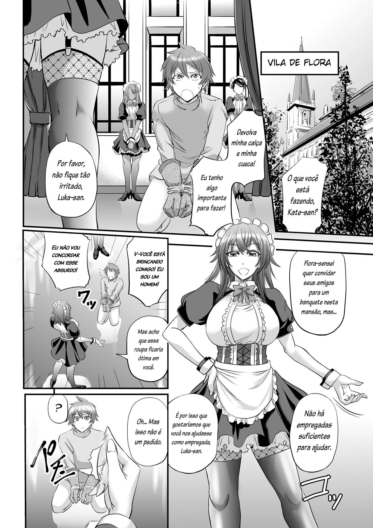 Empregada Doméstica Futanari Fodendo os Garotões da Casa – Hentai HQ Brasileiro