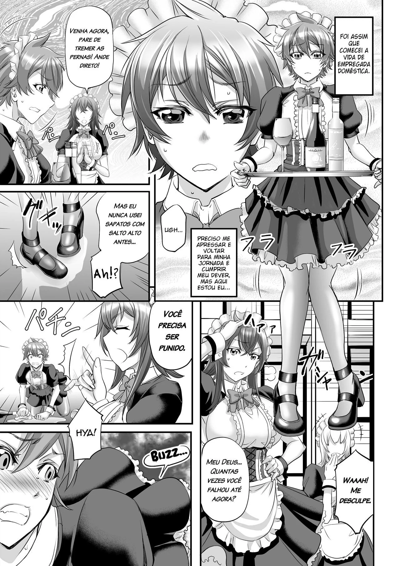 Empregada Doméstica Futanari Fodendo os Garotões da Casa – Hentai HQ Brasileiro