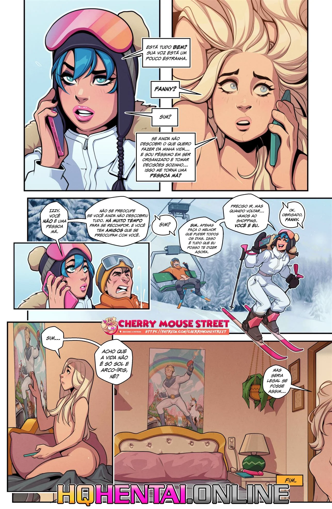 Izzy a trap safada se diverte com sua amiga Fanny em Hentai HQ Brasileiro