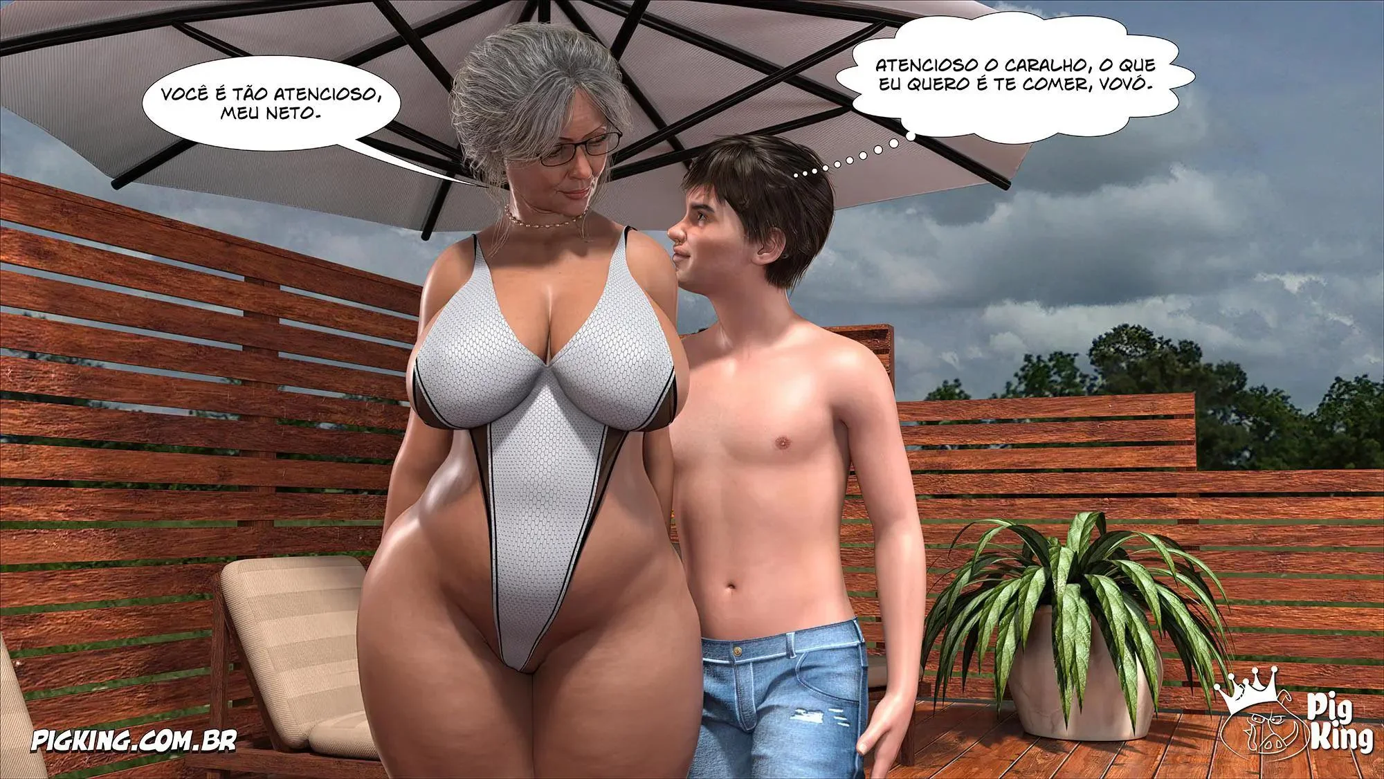 Suruba na Piscina: Mãe, Tia Ana e o Garoto Tarado – Hentai HQ Brasileiro